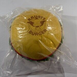 The Simpsons Krusty The Clown Burger Plush Toy Yellow Universal Studios 14" New